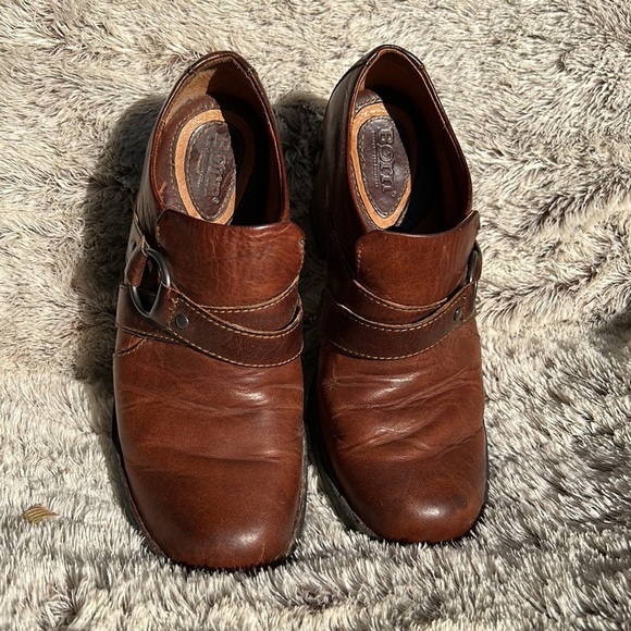 Born Ankle Boots Leather straps, chunky block heel and buckle, size 7 - Picture 4 of 9